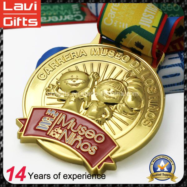 China Manufacturer Cheap Custom Zinc Alloy Enamel Marathon Running Award Metal Sport Gold Souvenir Medal No Minimum Order