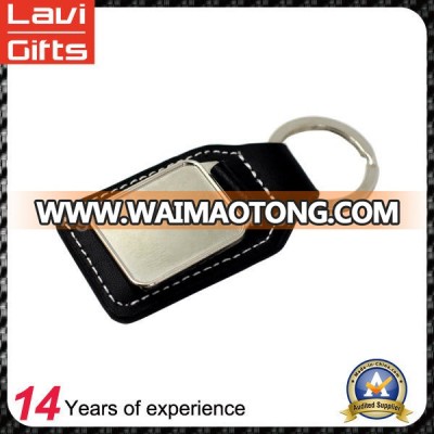 Good Quality PU Leather Keychain with Sewing Logo